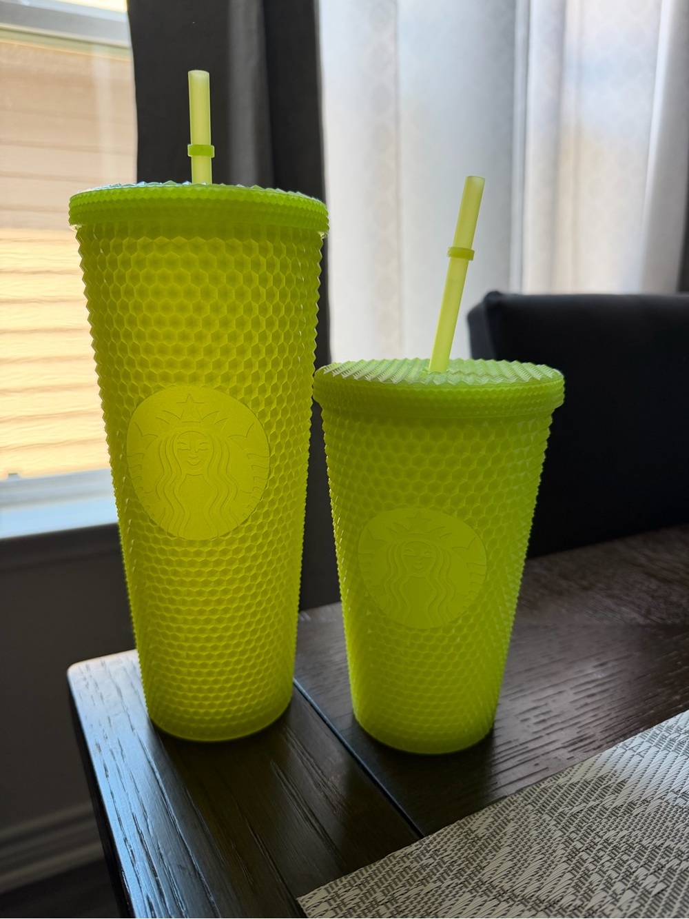 Starbucks Neon Lime Studded Reusable Tumblers with Straws